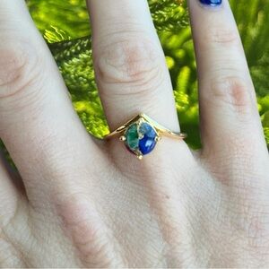 Mixed Jade Gold Ring